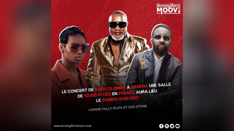 En compagnie de Fally Ipupa et Didi Stone, Koffi Olomide mettra le feu à U-Arena de Paris le 13 fév 2021