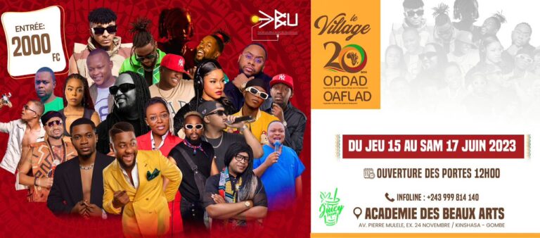 Kinshasa : Une pléthore d&rsquo;artistes attendues du 15 au 17 juin au Village Opdad 2023