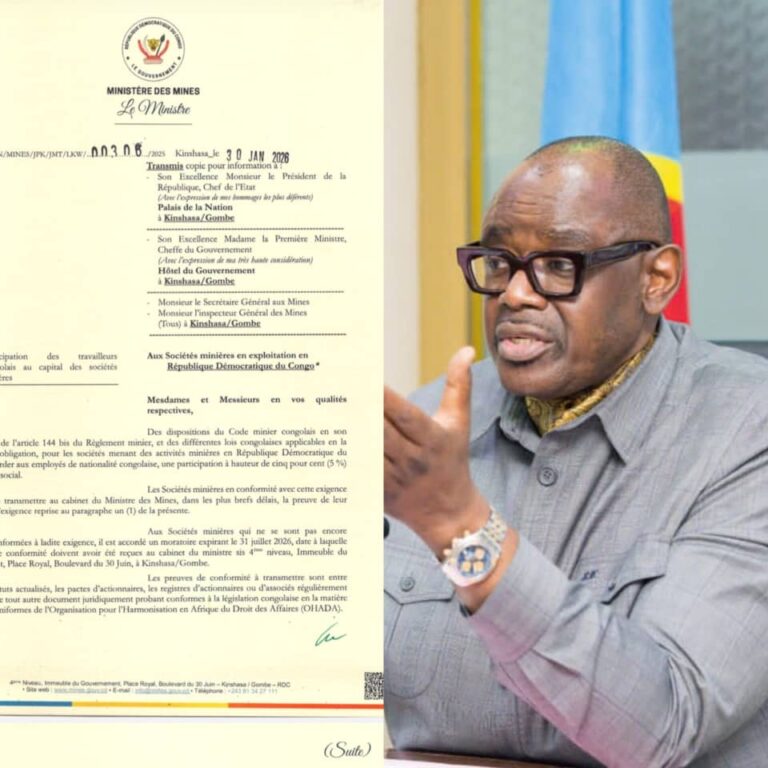 Louis Watum Kabamba exige la participation au capital des Congolais dans les sociétés minières