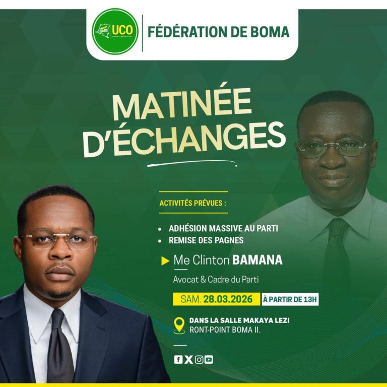 Boma : Clinton Bamana réussit le pari de 1 000 nouvelles adhérentes à l’UCO