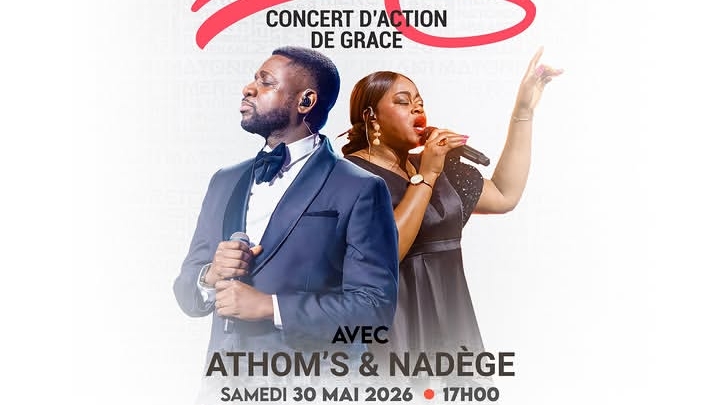 Athom’s et Nadège Mbuma annoncent un concert d’action de grâces au Gymnase du stade des Martyrs